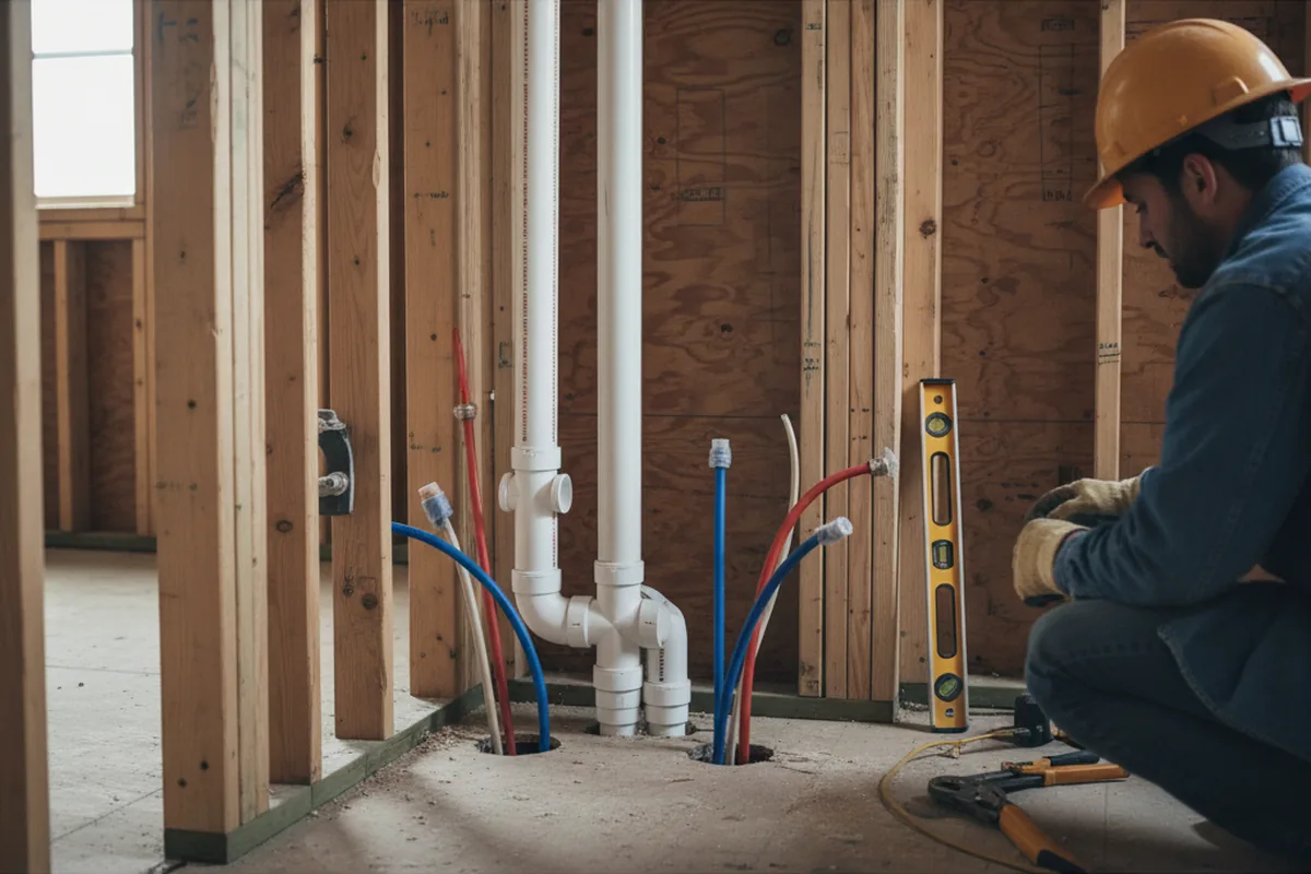 Drain and supply rough-in during Garbage Disposal Repair in Resaca