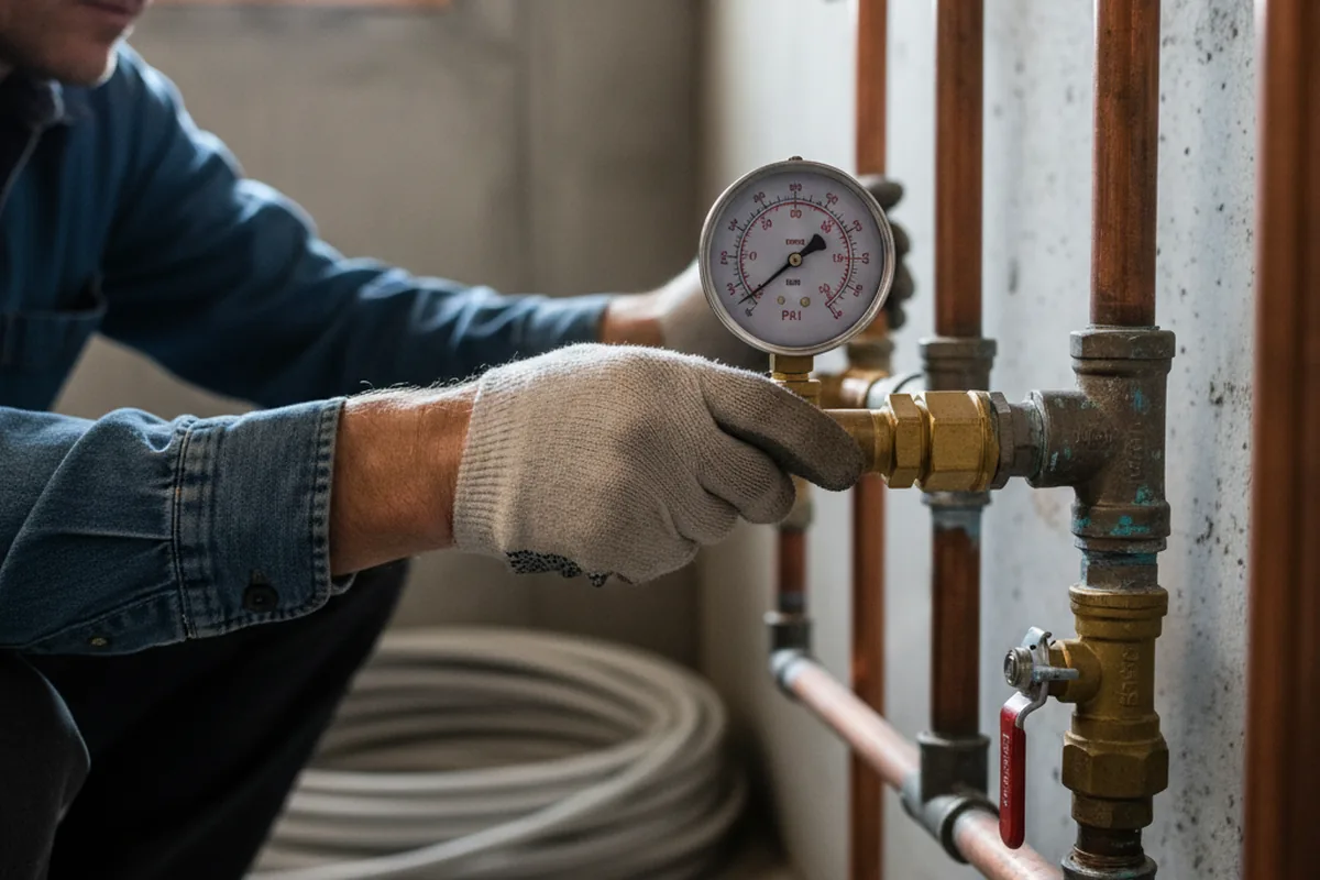 Pressure testing a repaired line during Water Line Repair in Resaca